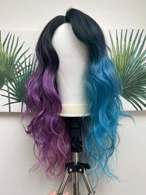 Sis Beyond Lace Front Wig Raven in Sombre HH Purple/Sky